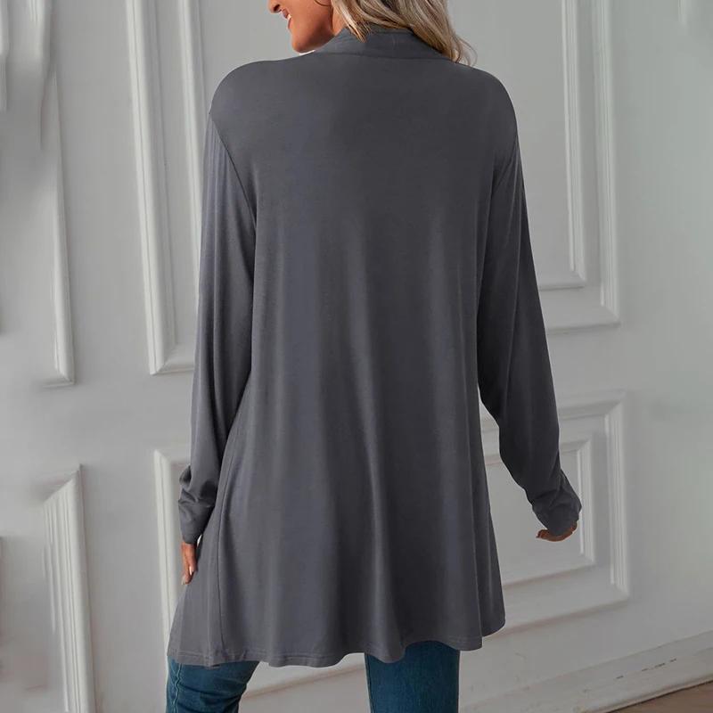 Cardigan Sottile Lungo da Donna Autunno Estate Maglione Cardigan Femminile Manica Lunga Cappotto Giacca Sciarpa Casual da Donna Capospalla