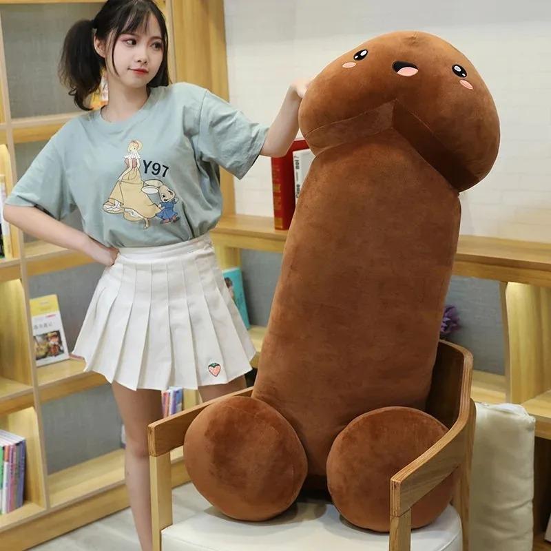 30-90CM Long Lifelike Penis Plush Toy Stuffed Dick Trick Doll Real-Life Penis Expressions Plush Pillow Sexy Toy Lovers Gift