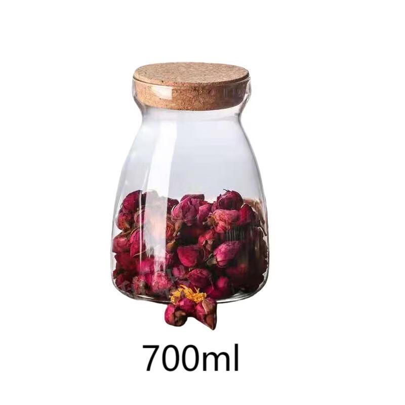 Qianxing Transparent Glass Storage Jars with Wooden Lids