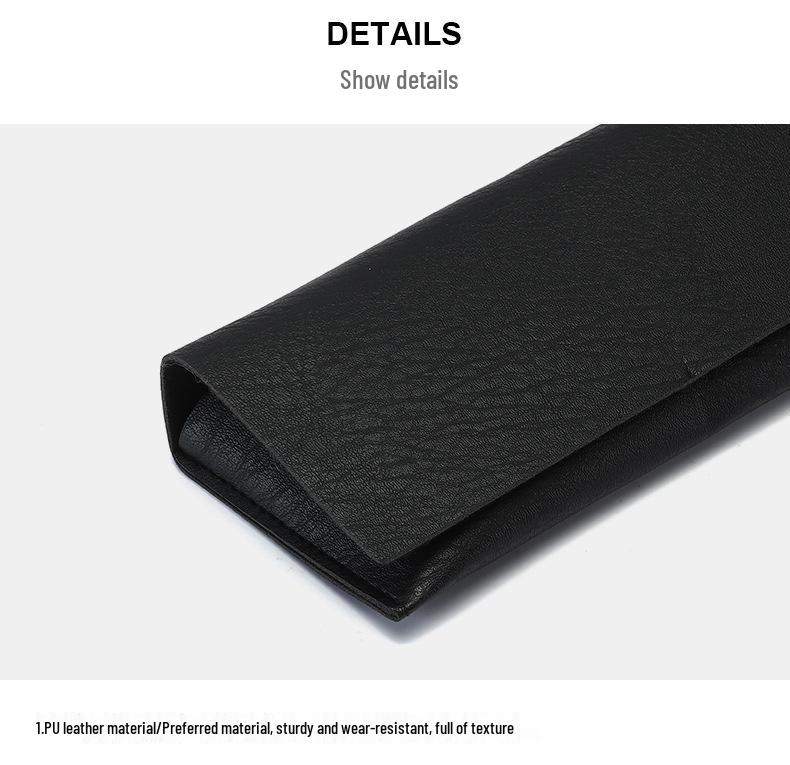 Trendy Unisex Leather Eyeglass Frame Case: Handmade, Portable, Fashionable with Printed Logo