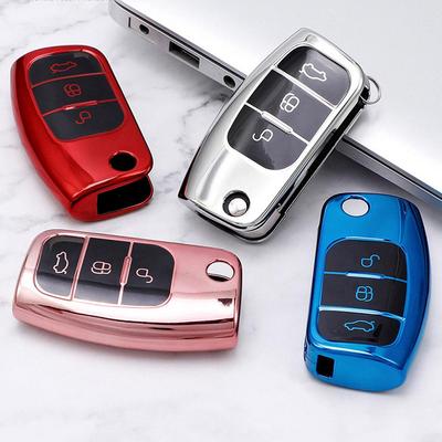 Soft TPU Key Case Cover for Ford Fiesta Focus 3 Mk3 Ecosport Kuga ESCORT Escape Car Flip Folding Remote Key Bag