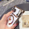For For Iphone 17 Air Pro Max  Plating Love Heart Frame  Magnetic Phone Case For For Iphone 13 14 15 16 Plus Back Cover