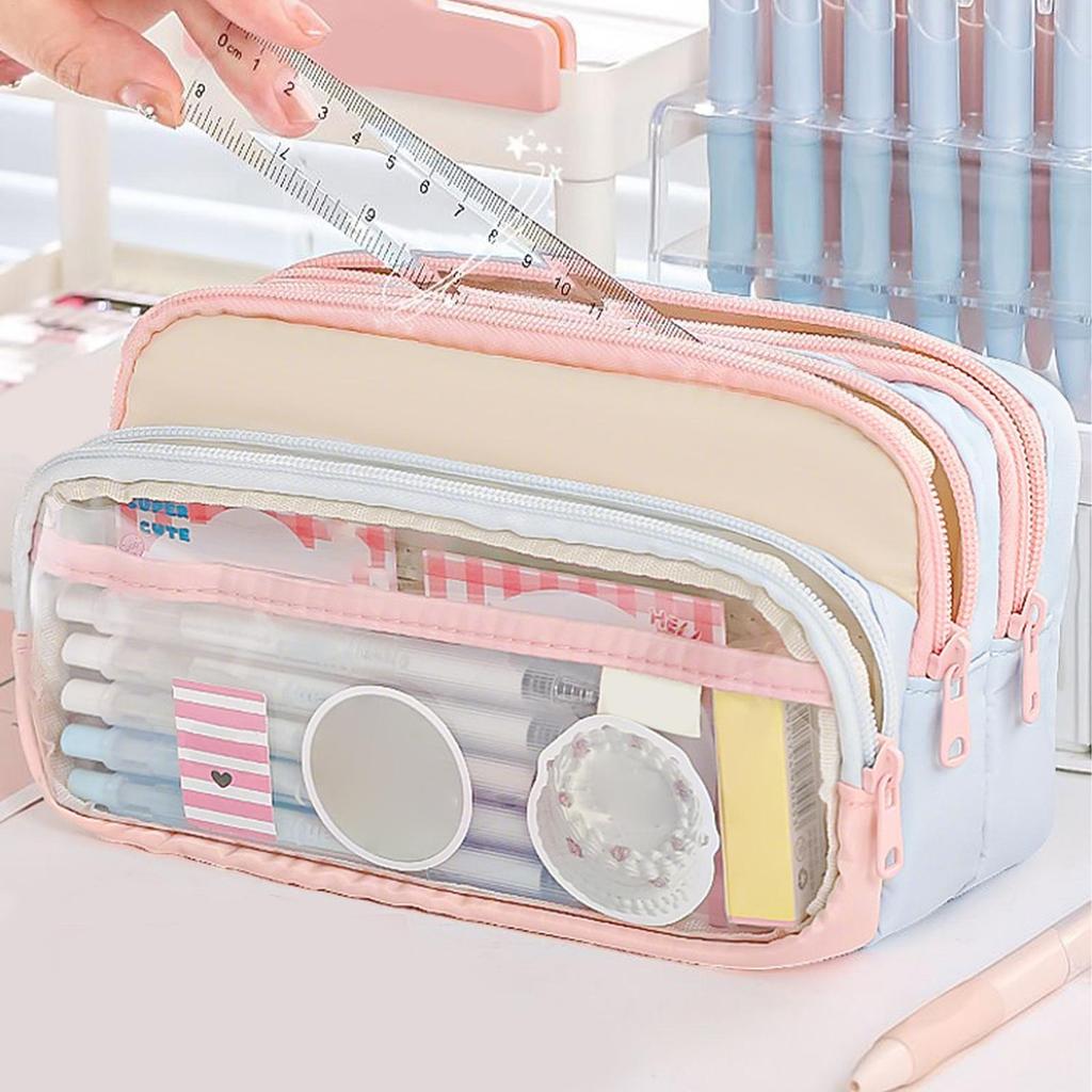 Pencil Case Large Capacity Pencil Pouch Handheld Pen Bag Portable  Multifunctional Student Stationery Storage Bag for School