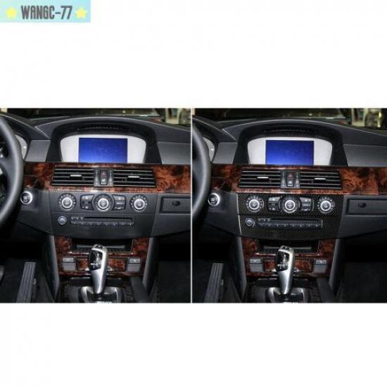 For BMW 5 Series E60 2008-2010 Carbon Fiber Interior Central Control Cover Trim