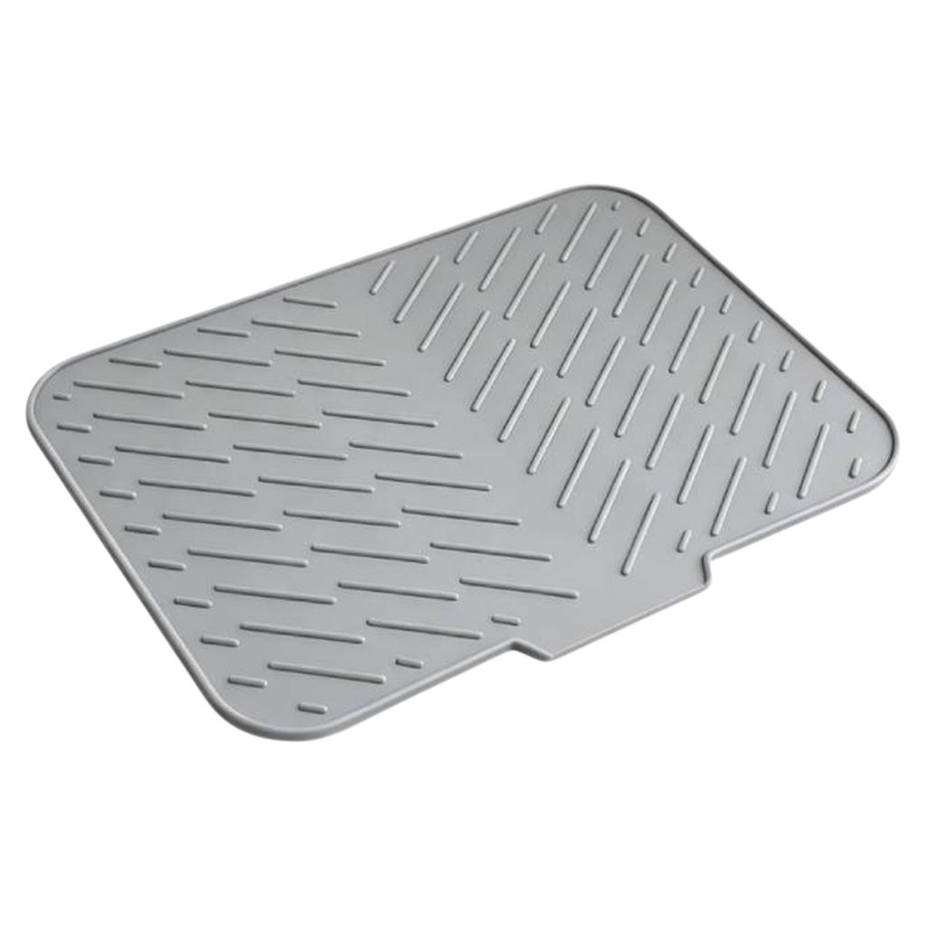 Große Silikon-Geschirrtrockenmatte Schräges Ablaufsystem Arbeitsplatte Rutschfest Hitzebeständig Küchen-Trockenmatte 16x12 Zoll