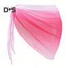 Beach Sheer Cover Up Skirt Gradient Color Chiffon Bikini Wrap Versatile Scarf Swimwear Shawl Sunscreen Cover Up