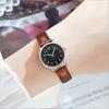 Couple Watch Round Battery Operated Faux Leather Strap Elegant 3-Hand Birthday Gift Adjustable Men Women Quartz Wrist Watch Fashion Jewelry