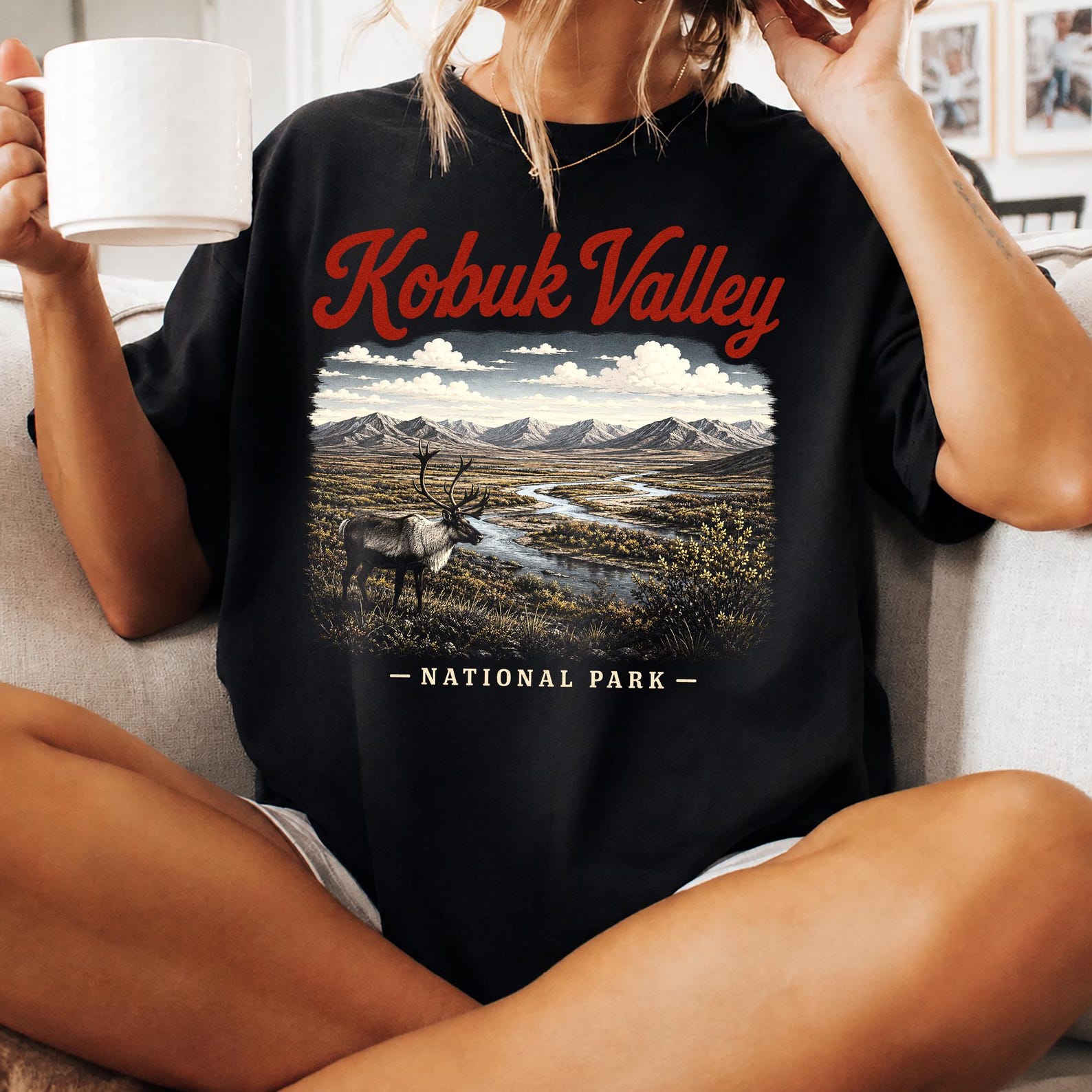 Kobuk Valley National Park Shirt, Vintage Alaska Caribou Tee, Arctic Wilderness Graphic, Remote Adventure Travel Gift 2XL