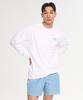 Leijibi [Set] Dry-Cooling Oversized Long Sleeve Rash Guard + Swim Shorts Set M White