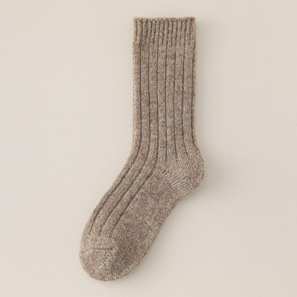 25 Chunky Wool Socks: Solid Color, Vertical Stripe, Japanese Lazy Style, Warm Winter Women's Knit Scrunch Socks.