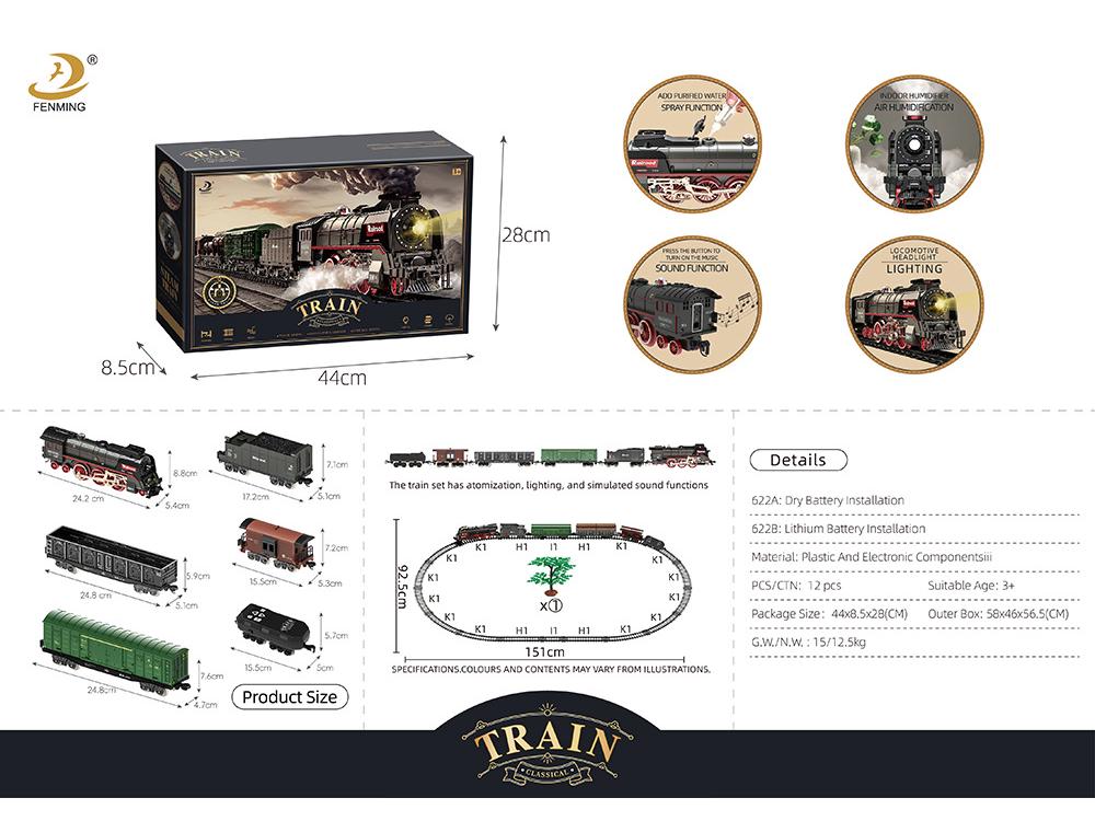 Retro Zestaw Torów Kolei Parowej - Elektryczna Zabawka dla Dzieci
