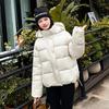 Winter new hooded women's simple solid color long-sleeved cold-proof short candy-colored bread clothes down cotton clothes