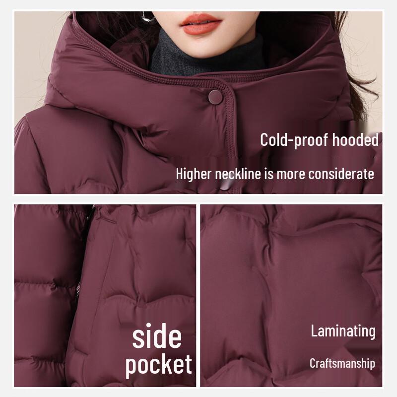 XueZhongFei Women's Hooded H-Shape Down Jacket