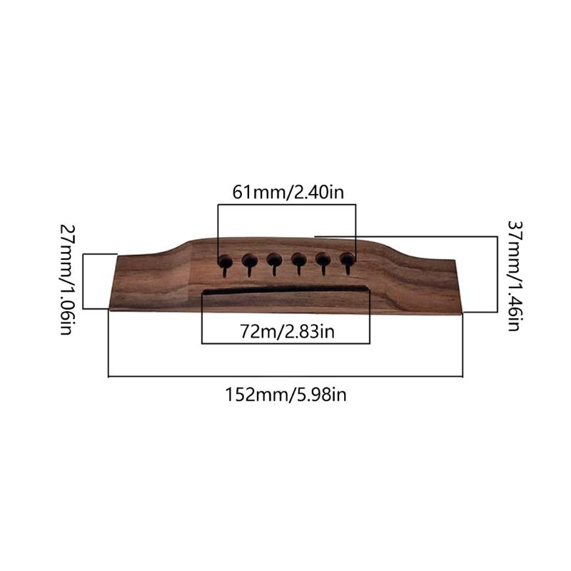 Rosewood Saddles Through Guitar Bridge Acoustic Guitar Wood Rosewood Bridge Pin Saddles Nut Guitar Replacement Part