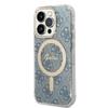 Guess GUBPP14XH4EACSB Case+ Charger Set iPhone 14 Pro Max 6.7" blue/blue hard case 4G Print MagSafe