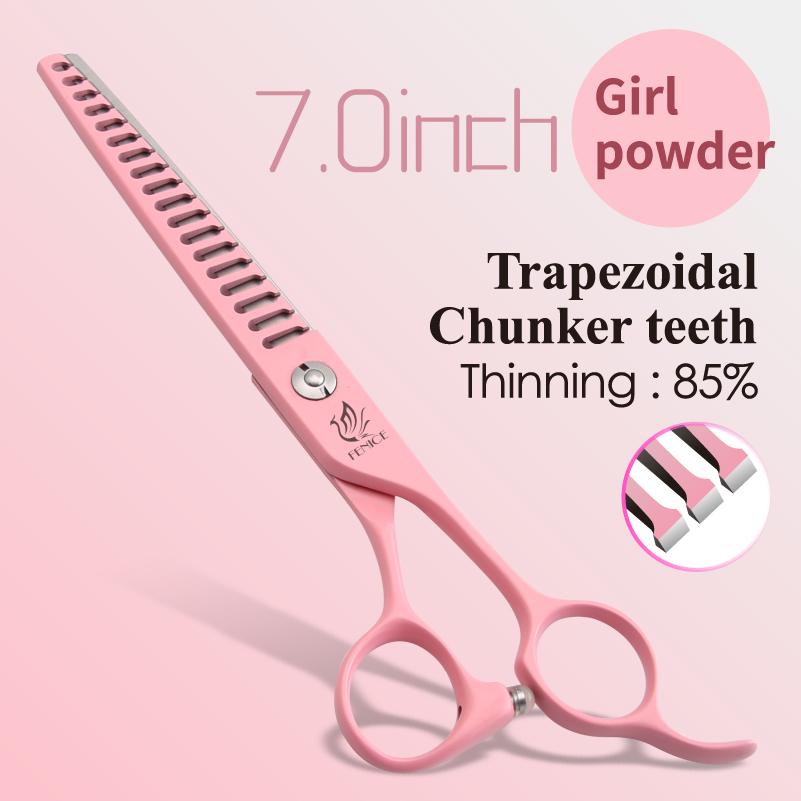 Fenice Professional 6.5/7 Ίντσες JP440C Μακαρόν Πολύχρωμο Ευθεία Κοπής Καμπυλωτό Αραιώματος Ψαλίδι 4 τεμ. Σετ Ψαλίδια Καλλωπισμού Κατοικίδιων