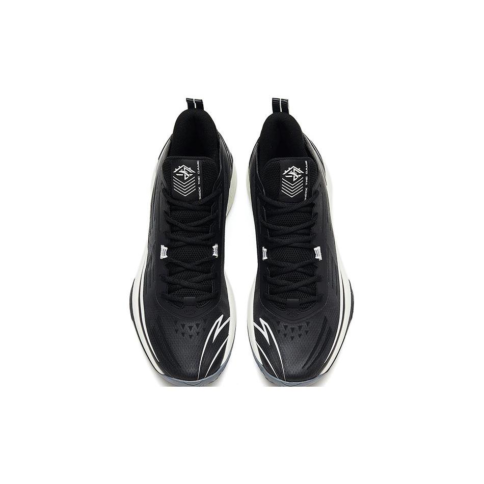 New Anta Charge 5 Cushioning Anti Slip And Wear Resistant Low Top Basketball Shoes Men's Black White 112331603-3