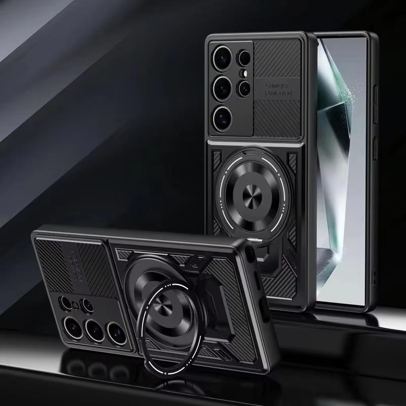 Deluxe Magsafe Magnetic Wireless Charging for Samsung Galaxy S24 Ultra S23 Plus FE Finger Ring Holder Case