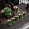 Ailan Huijia Green Bamboo Ceramic Teapot Set