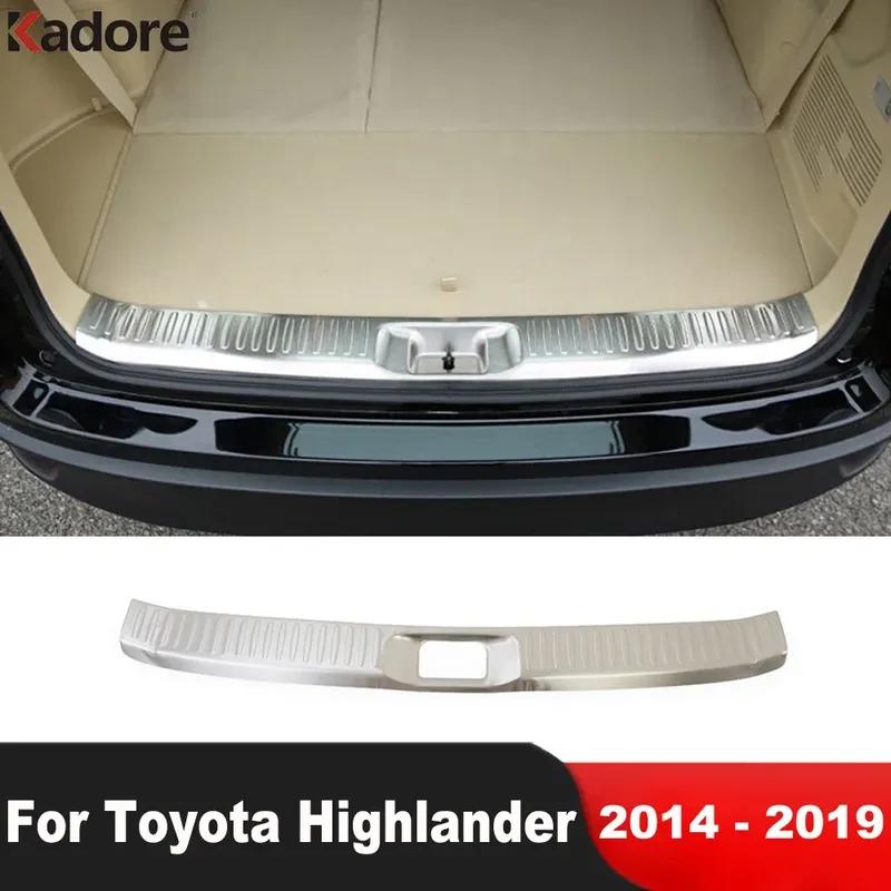 For Toyota Highlander 2014-2016 2017 2018  Steel Car Rear Trunk Bumper Cover Trim Tailgate Door Sill Plate Guard Accessories