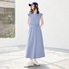 Chuyu Contrast Two-Piece T-shirt & Skirt Set