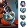 Durable Double Sided Printed Charms Halloween Ghost Keychain, Spooky Pumpkin Keyring Pendant, Keychain Party Favors Cute Heart Bag Charm for
