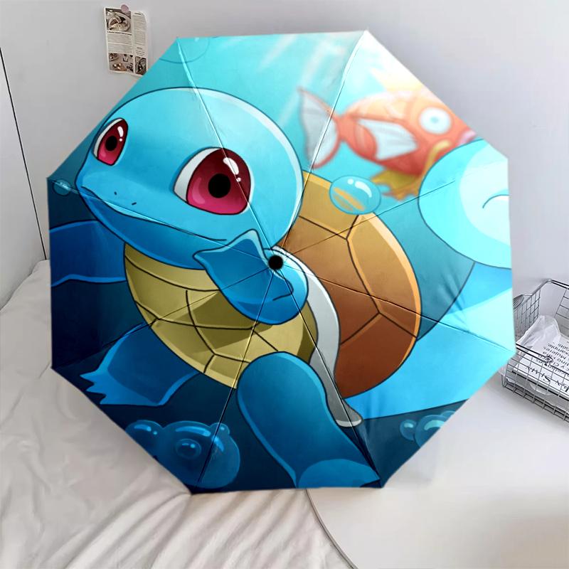 

Squirtle Cartoon pattern, automatic folding umbrella, portable and foldable design, 8 ribs, a Christmas or birthday gift.