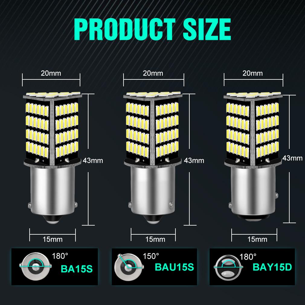 1pc 3014 87SMD 1156 BA15S P21W Led 1157 BAY15D P21/5W BAU15S PY21W Lamp Car Tail Bulb Brake Lights R5W R10W Reverse DRL Lamp Daytime Running Light 12V