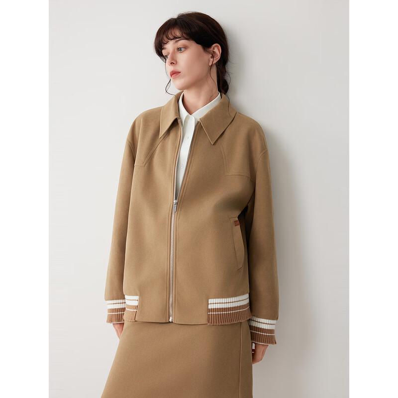 ELLE Women's Khaki Lapel Workwear Jacket