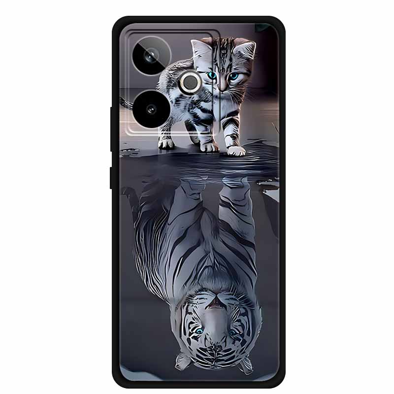 For Realme GT 7T GT7 Case Cool Animal Protective Silicone Back Cover Cases For Realme GT 7 Black Phone Funda Realme GT 7T Coque