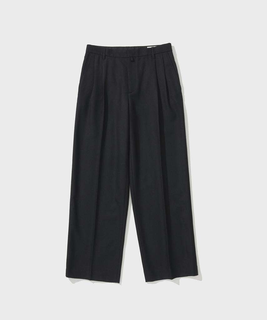 SHIRTER Two Pleats Wool Pants (Black)