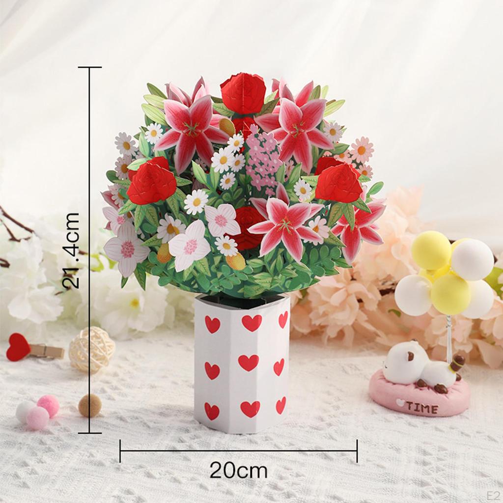 Muttertags-Geschenkgutschein 3D Grußpapier-Skulptur Bouquet für Jubiläum