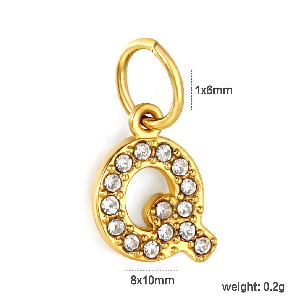 Diamond Stainless Steel Jewelry Accessories 26 Letter Pendant Pendant DIY Necklace Bracelet Accessories