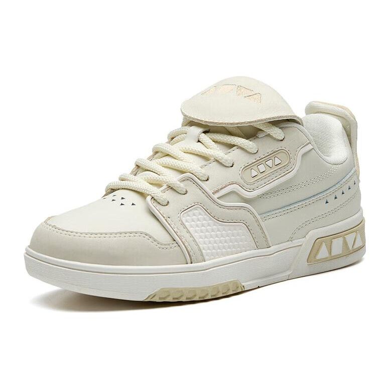 Anta Aoyu Non-Slip Shock Absorption Low-Top Skate Shoes Women Skate Shoes White Yellow 122238073-2