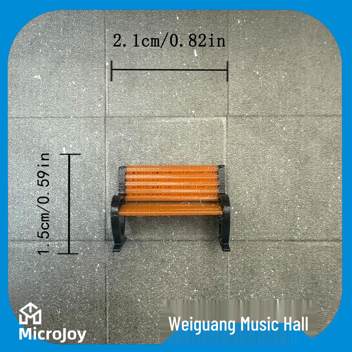 1/64 Scale Miniature Park Bench Scenery Ornaments for Sandbox Decoration