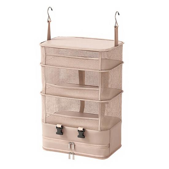 

Дорожная сумка для хранения Пятислойная Большая вместимость Складная конструкция Подвесной органайзер Легкий Портативный Подвесной несессер абрикосовый