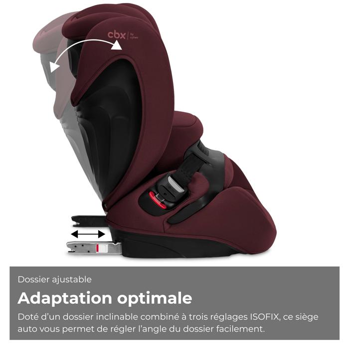 Siège auto pallas b i-size cbx by cybex - 76 à 150 cm - 9 à 50 kg - 15 mois à 12 ans - rumba red - dark red