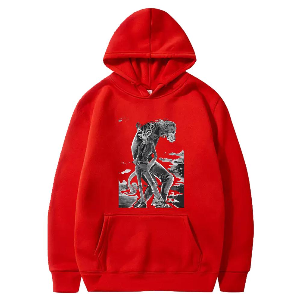 BEASTARS Anime Clothing Rouis Ibuki Cool Printed Hooded Men Women Manga Hoodies Casual Loose Sweatshirt Harajuku Male Streetwear