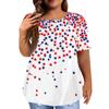 Women's Large Size T-Shirt Casual Tie-dye Round Neck Short Sleeve Top