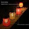 Chinese-Style Solar USB Charging Courtyard Lantern: Outdoor Rattan Atmosphere Lamp, Floor-Standing or Handheld for Balcony and Garden.