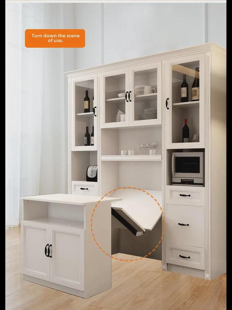 Multifunktionaler klappbarer Esstisch mit verstecktem Stauraum und unsichtbarer Hardware