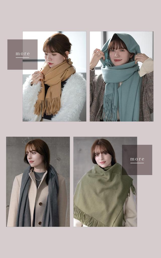 Little&More Women's Cashmere-Touch Stole/Scarf (Black)