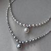 2025 beliebtes Temperament leichter Luxus Nischenmode Schlüsselbeinkette gebrochenes Silber Shijia Perlenkette Frauen