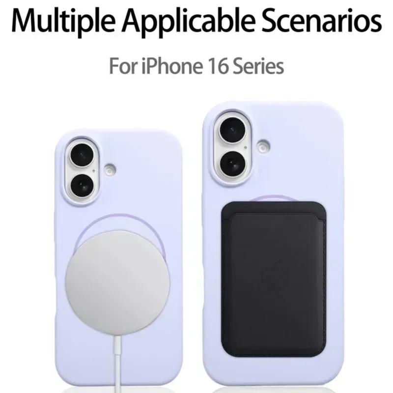 Coque Magnétique Originale en Silicone Liquide Pour iPhone 17Air 16 15 14 13 12 Pro Max Plus Magsafe Chargement Sans Fil Avec Housse Cordon
