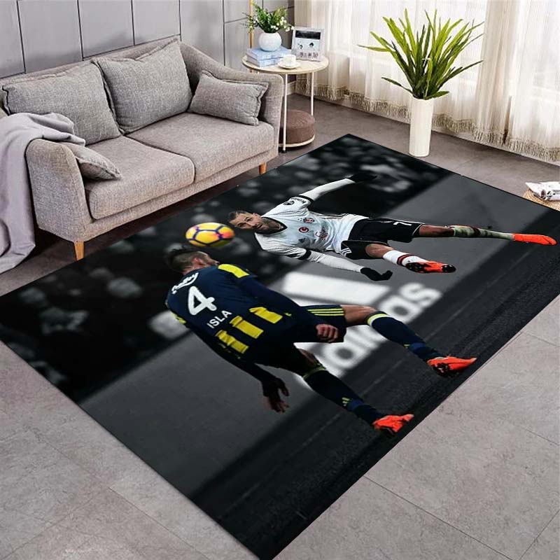 Football Game Scene Print Area Rug Non‑Slip Floor Mat Sport Fan Decor for Living Room Bedroom
