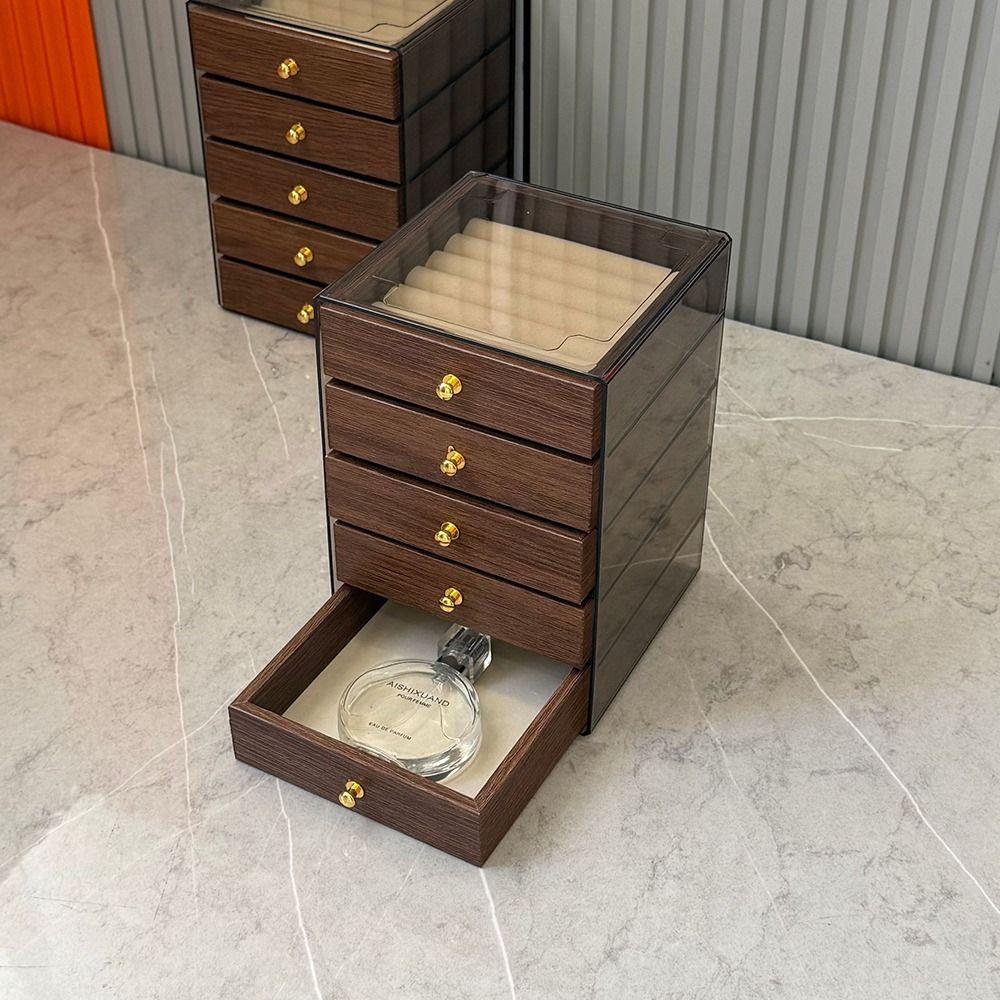 3/5 Schichten Schmuckaufbewahrungsbox Große Kapazität Desktop Aufbewahrungskoffer Thekenvitrine