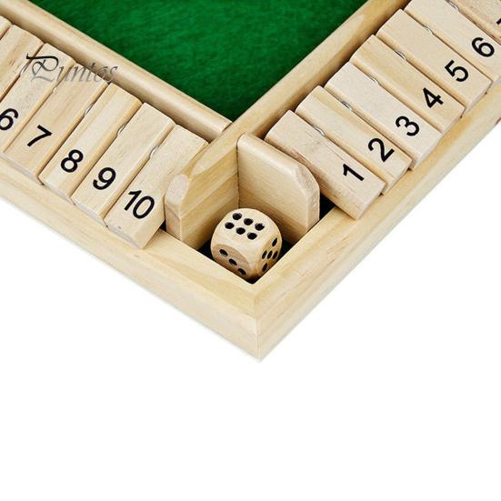 Tabellone del Gioco Shut The Box con 2/4 Dadi a Quattro Lati per Bambini Adulti Famiglia Educativo in Legno Matematica Numeri Strategia Giocattolo Chiudibile Accessori Notturni 4 Giocatori