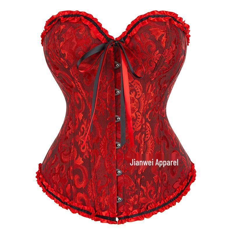 Jacquard Lace Fishbone Corset: Party-Style Shaping Top