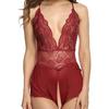 Women Lace Sexy Passion Lingerie Deep V Babydoll G-string Dress