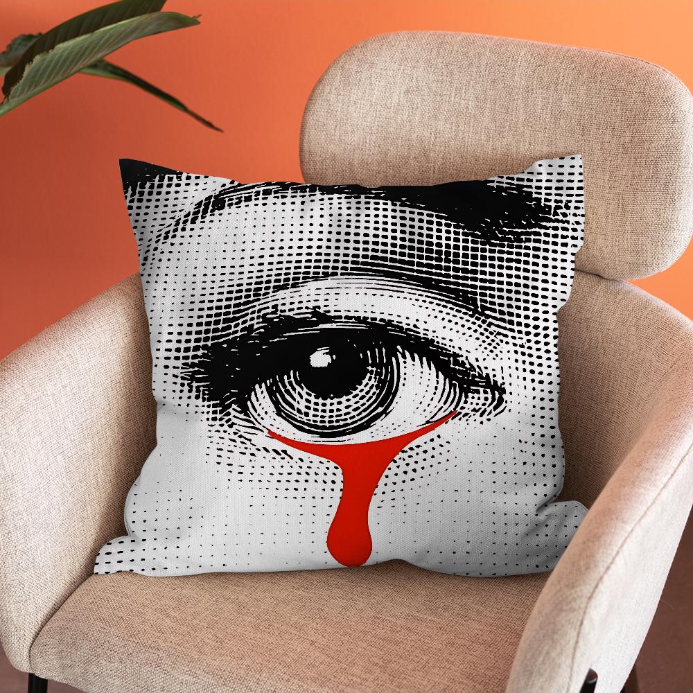 Face Art P-Piero Pillow Case Soft Cushion Case or Farmhouse Sofa Decor Home Decorations and Protector F-Fornasettis Pillow Case